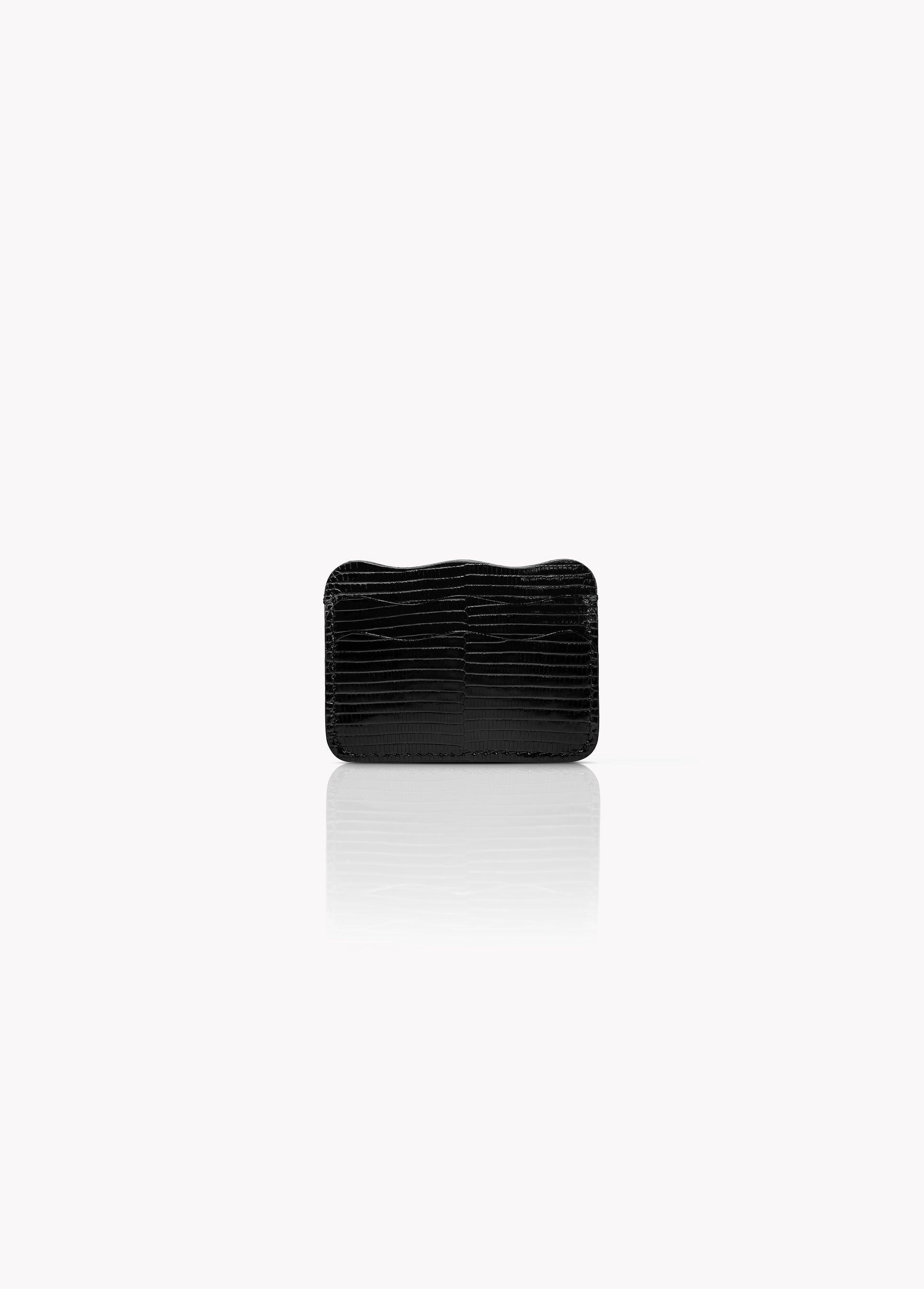Mer Cardholder in Black Lizard