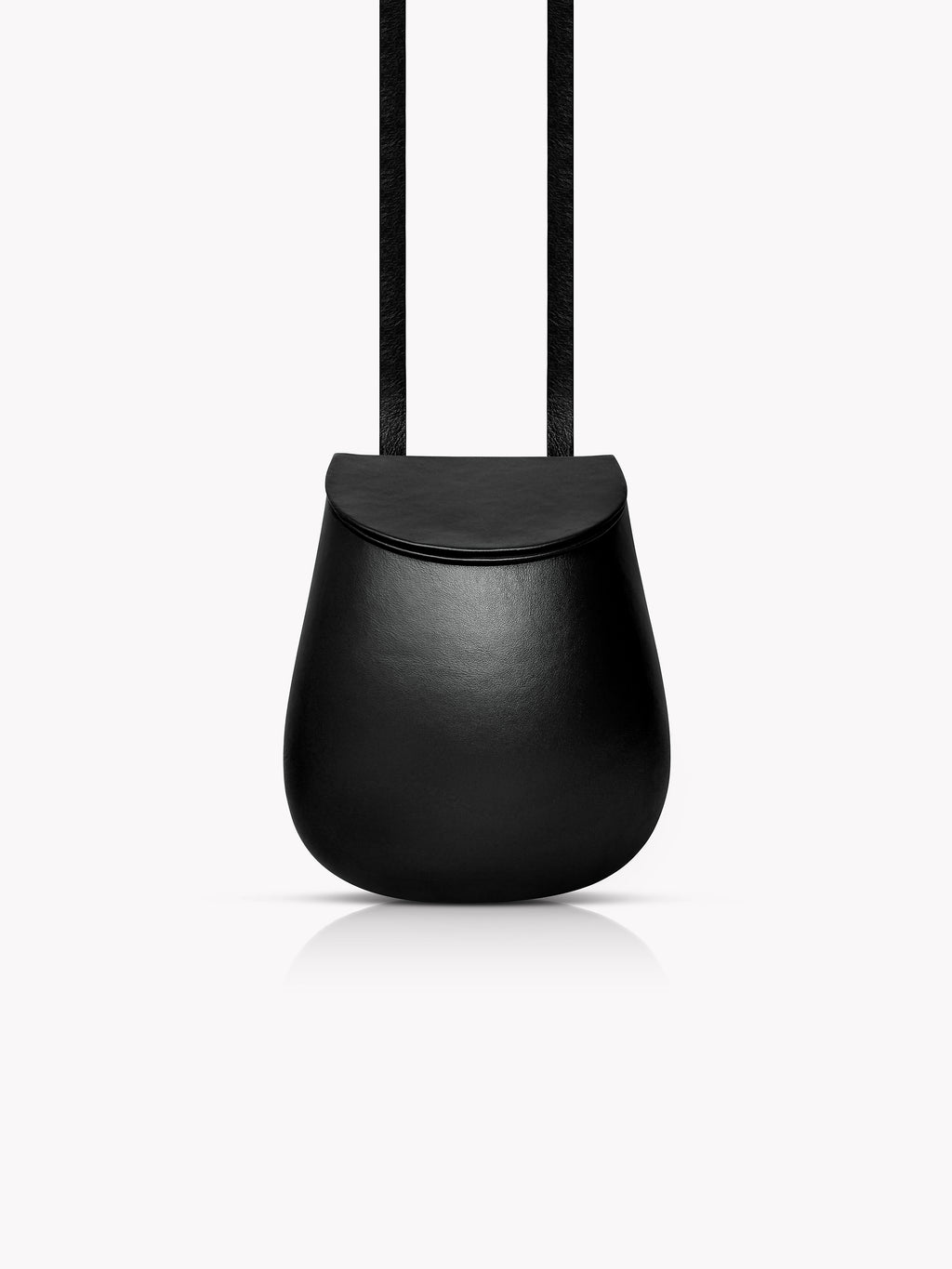 Large Florero Bag in Black Calf Leather