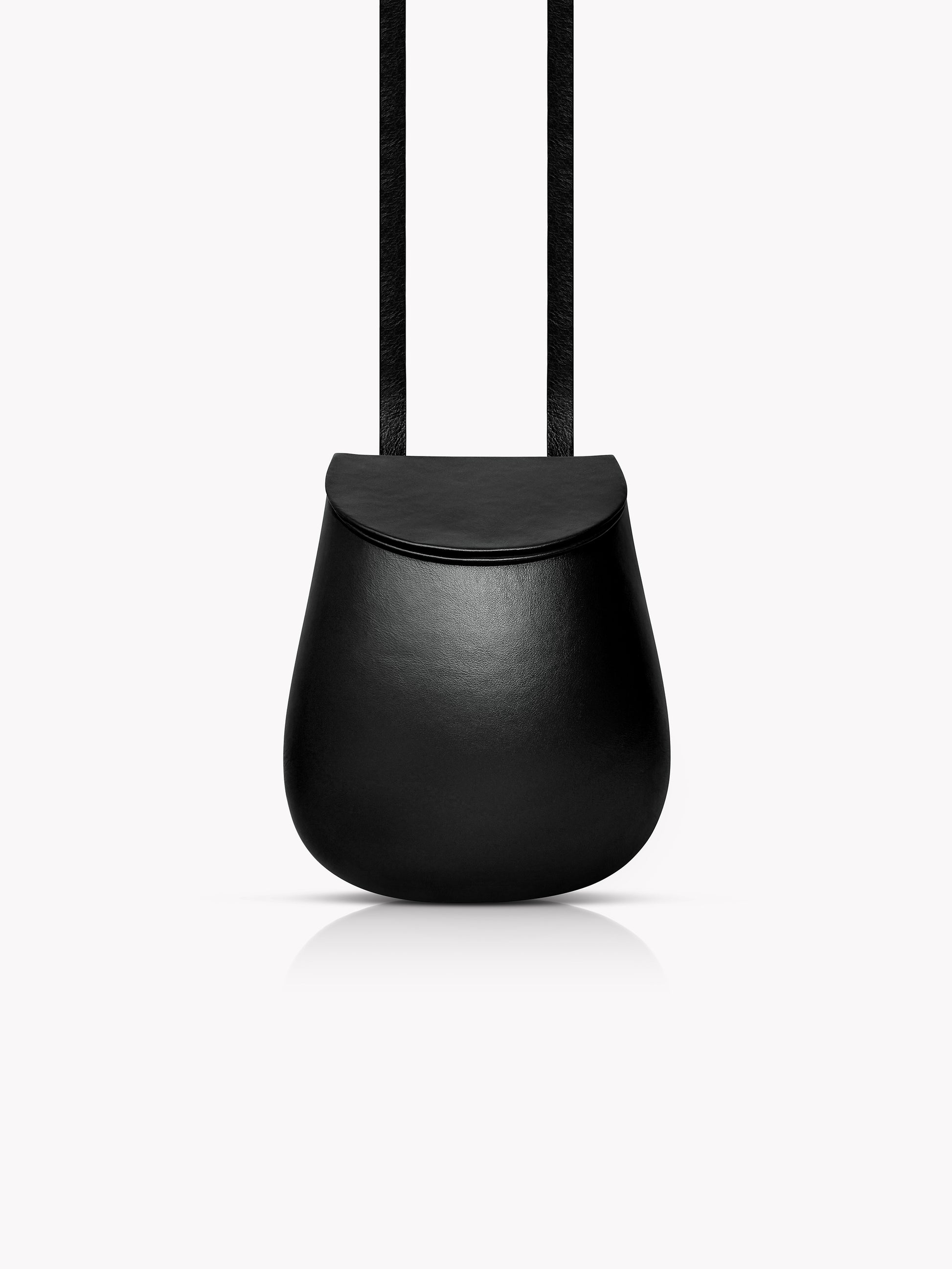 Large Florero Bag in Black Calf Leather