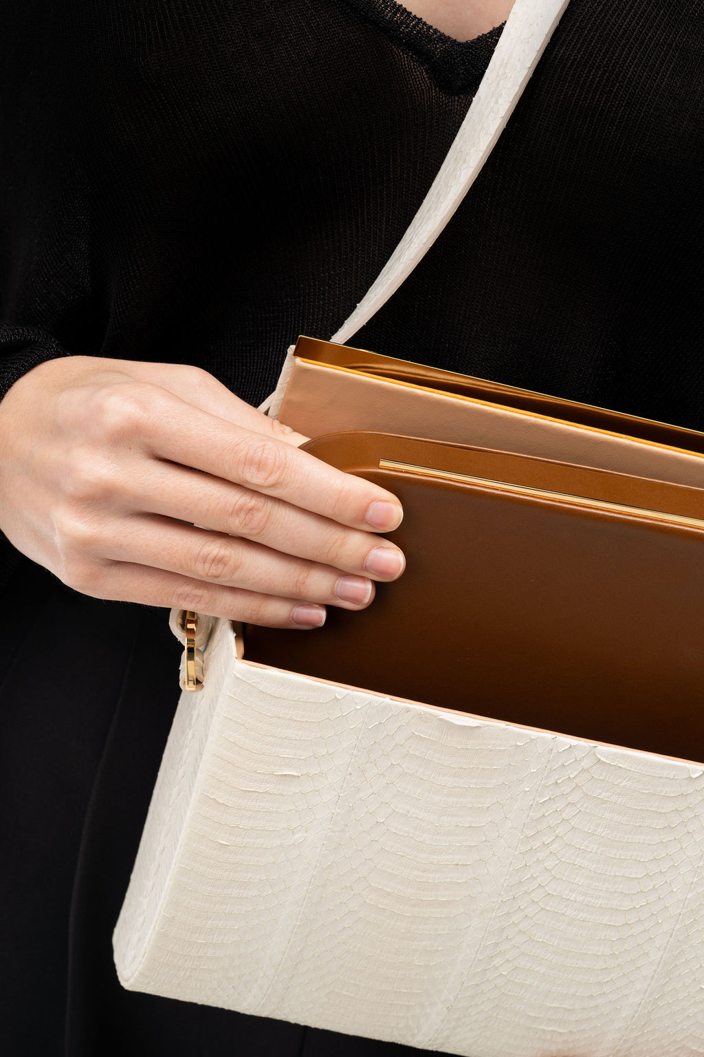 Rio Clutch in Brown Box Calf Leather
