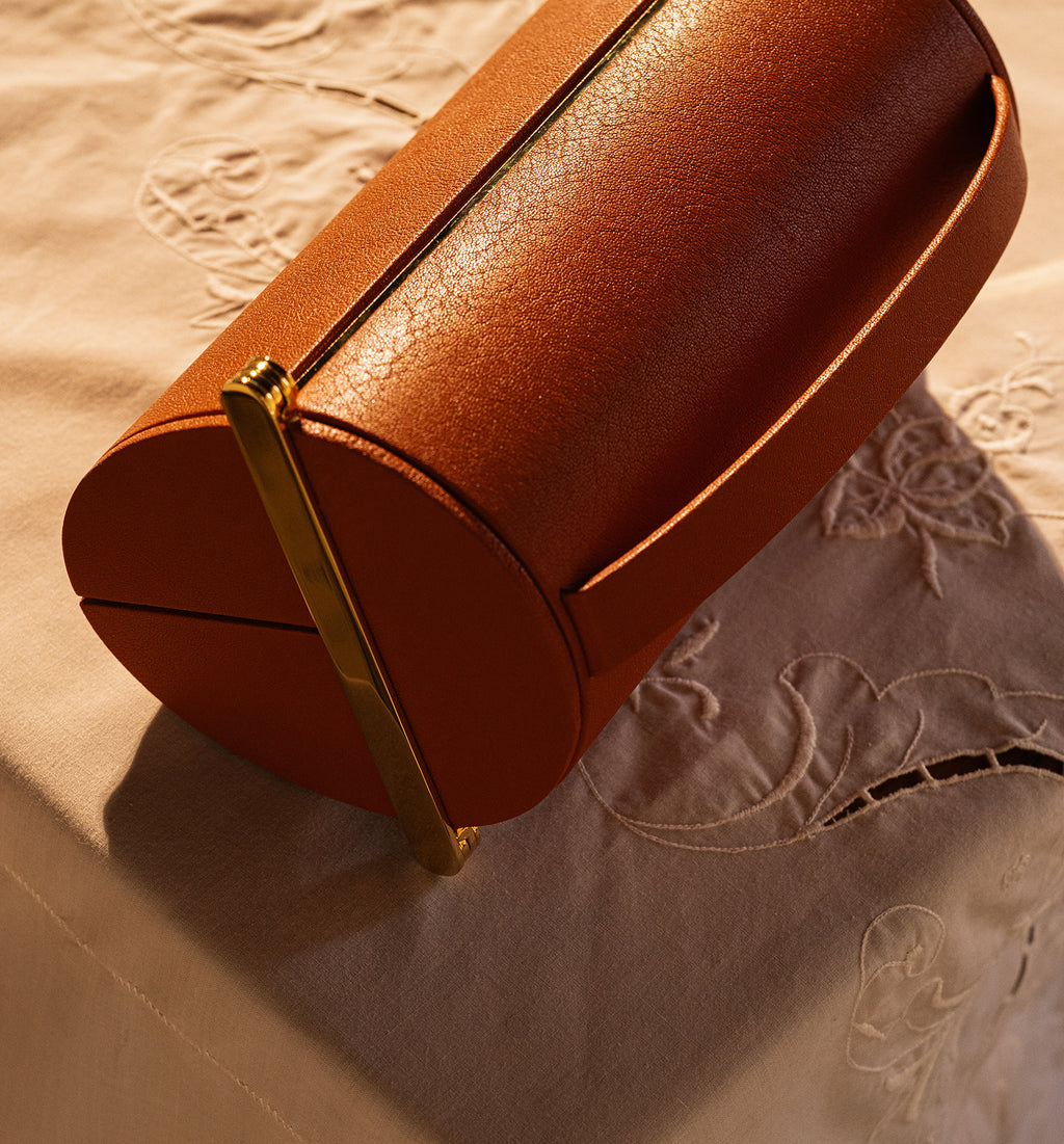 Supervea Clutch in Teracotta Chèvre