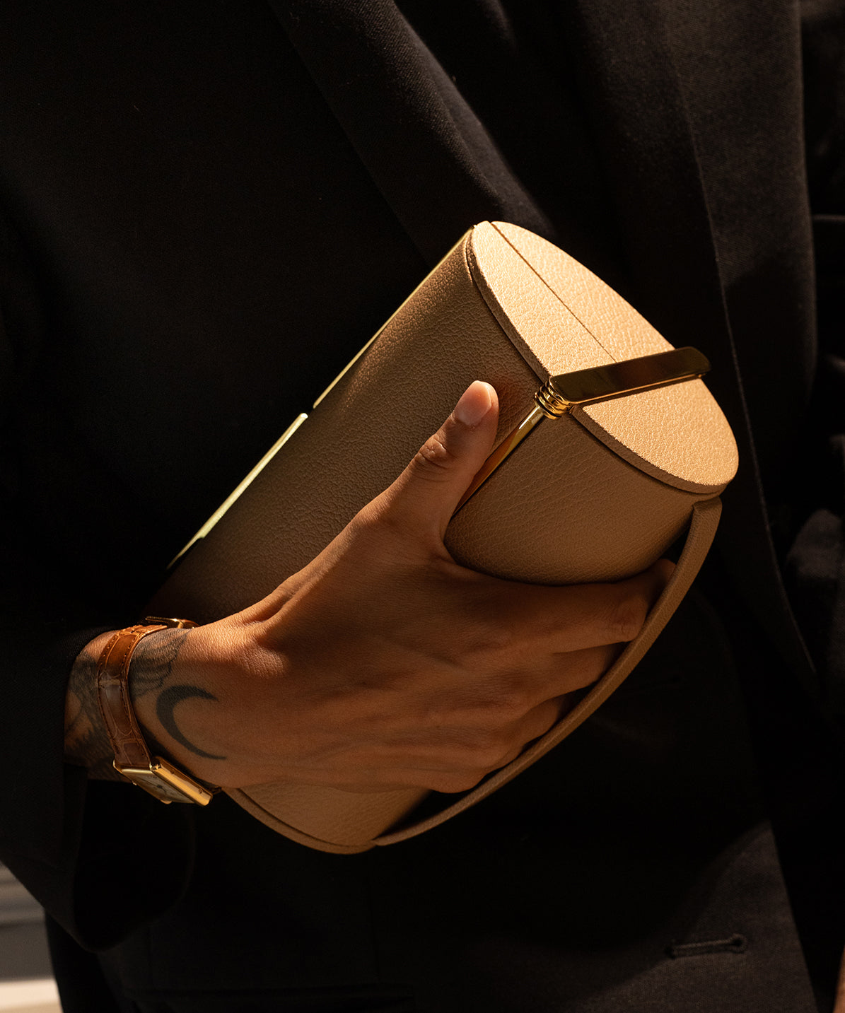 Supervea Clutch in Mink Chèvre Leather