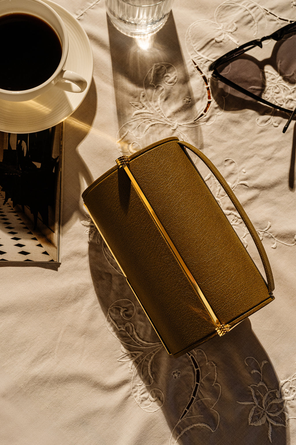 Supervea Clutch in Moss Chèvre Leather