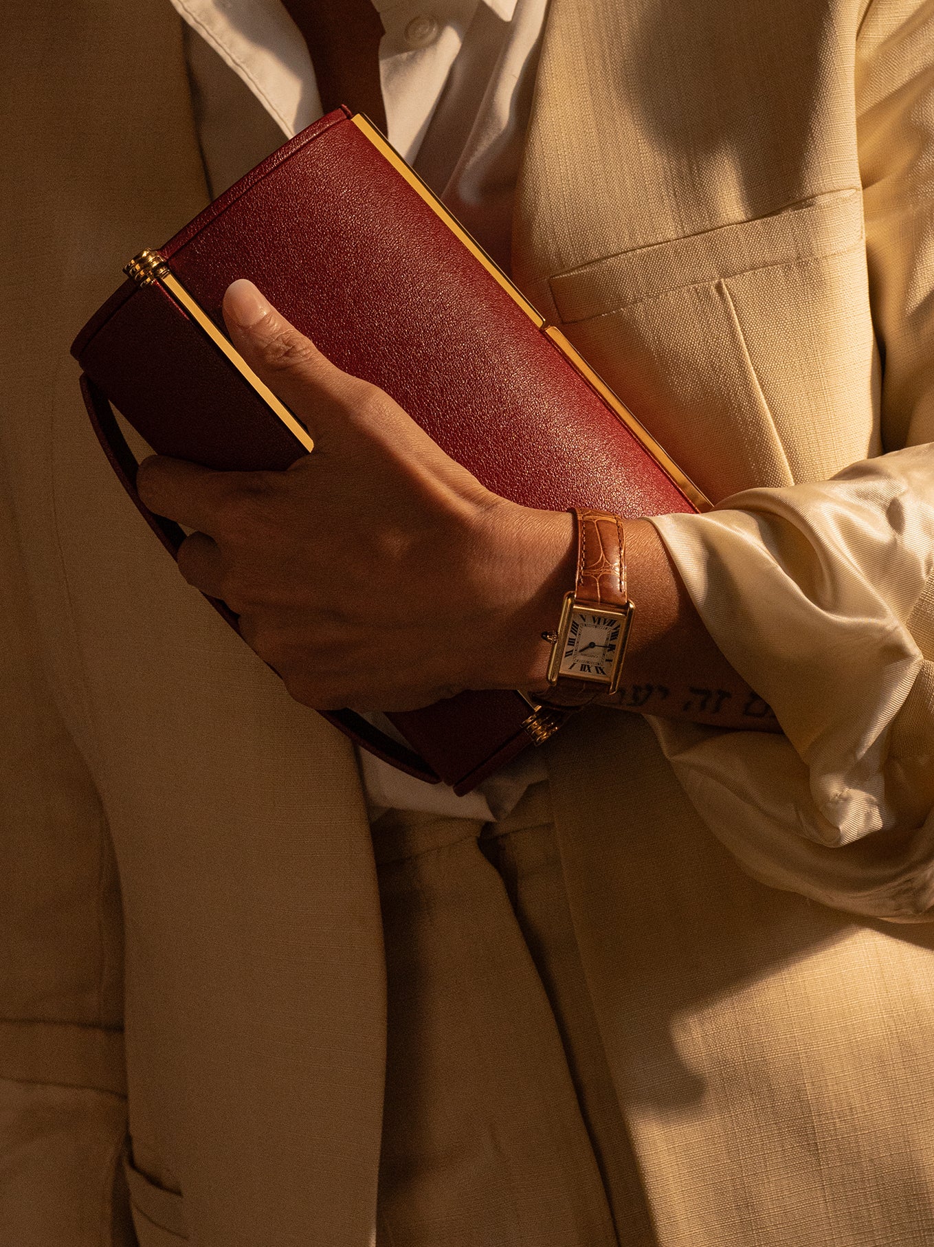 Supervea Clutch in Merlot Chèvre Leather