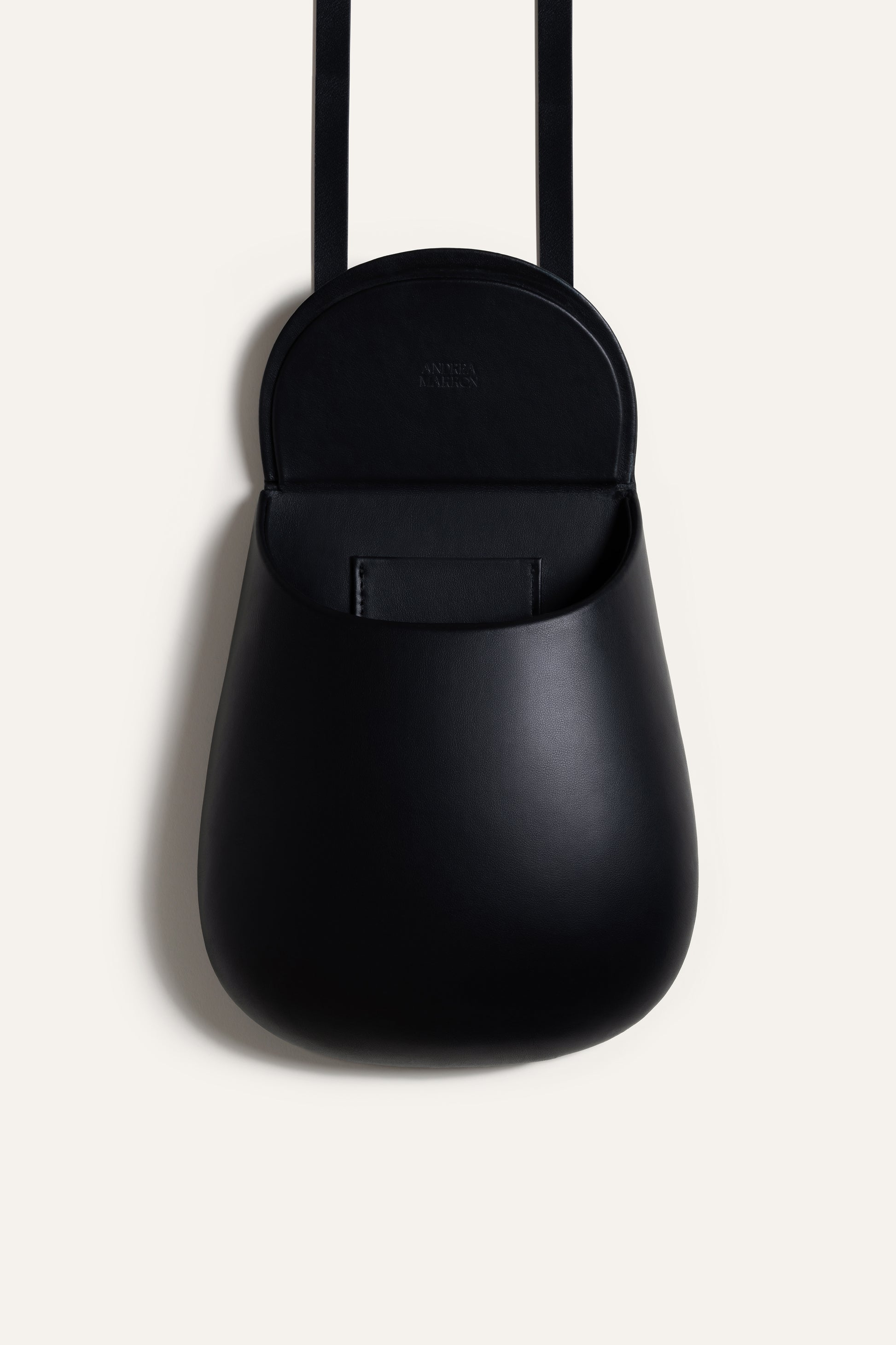 Large Florero Bag in Black Calf Leather