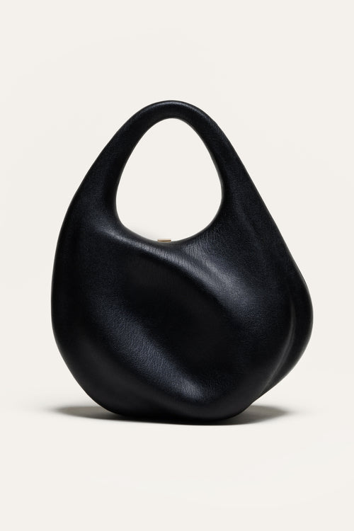 Fourier Top Handle in Black Chèvre