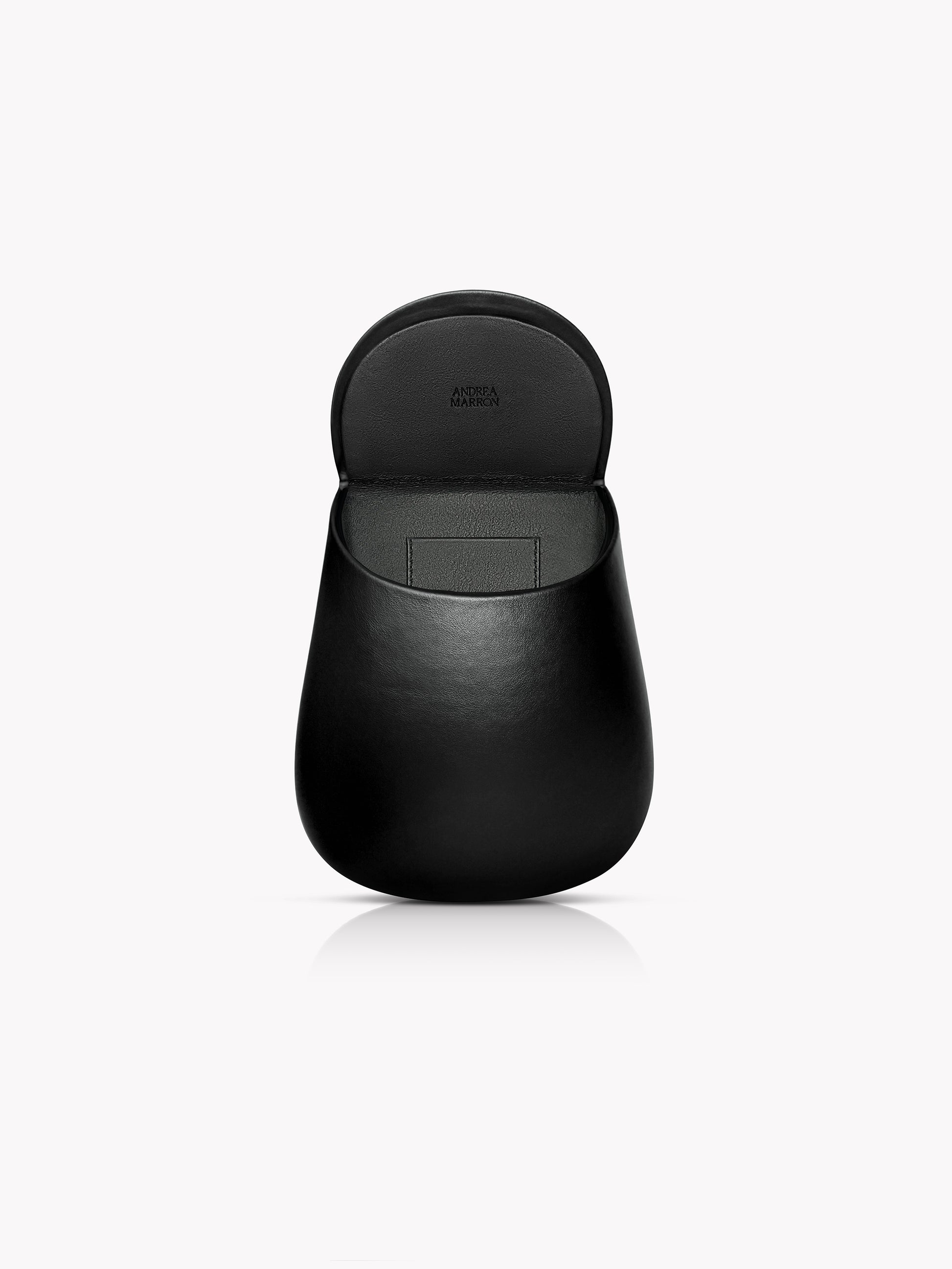 Large Florero Bag in Black Calf Leather