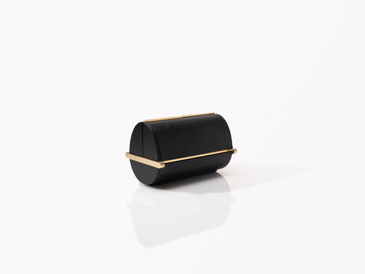 Supervea Clutch in Black Chevre Leather