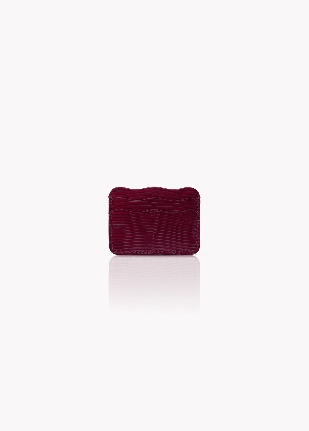 Mer Cardholder in Merlot Lizard