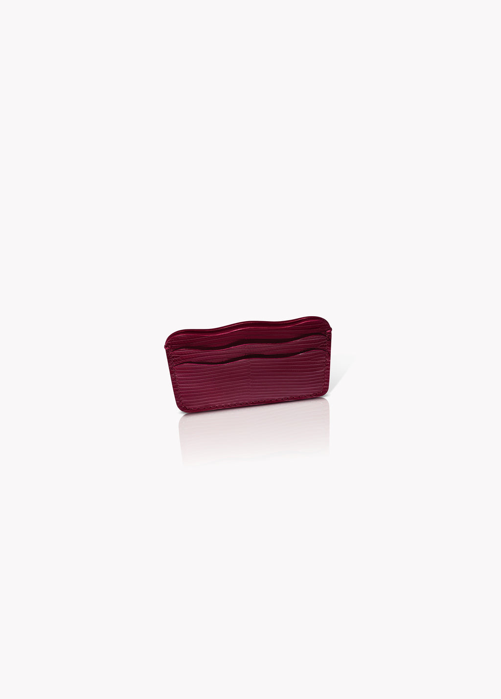 Mer Cardholder in Merlot Lizard