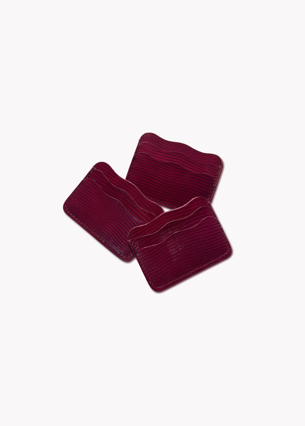 Mer Cardholder in Merlot Lizard