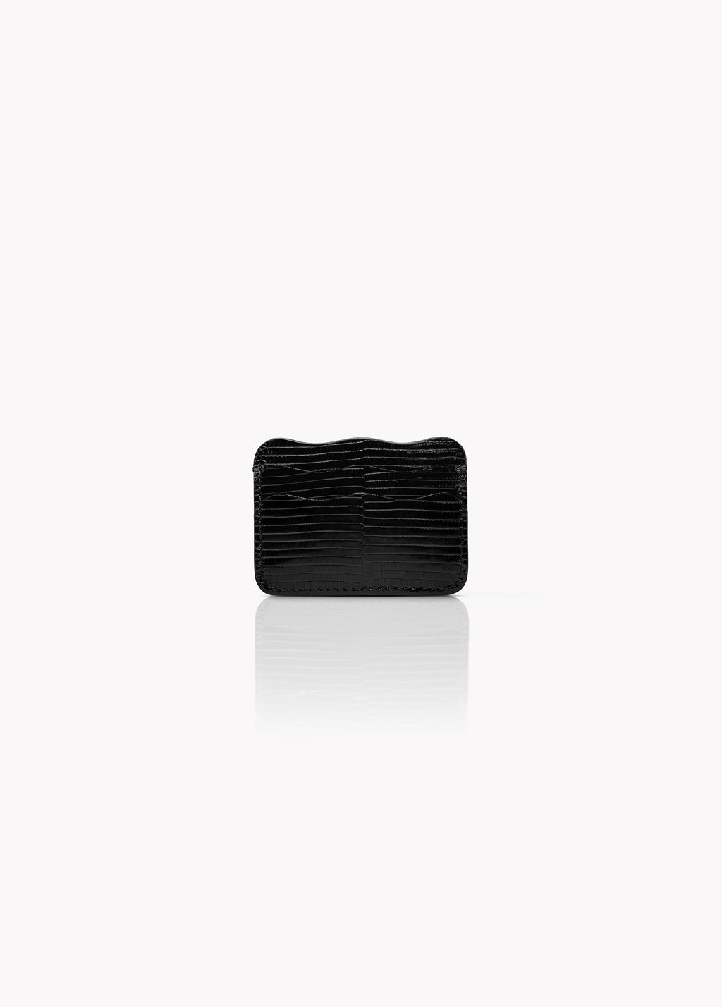 Mer Cardholder in Black Lizard