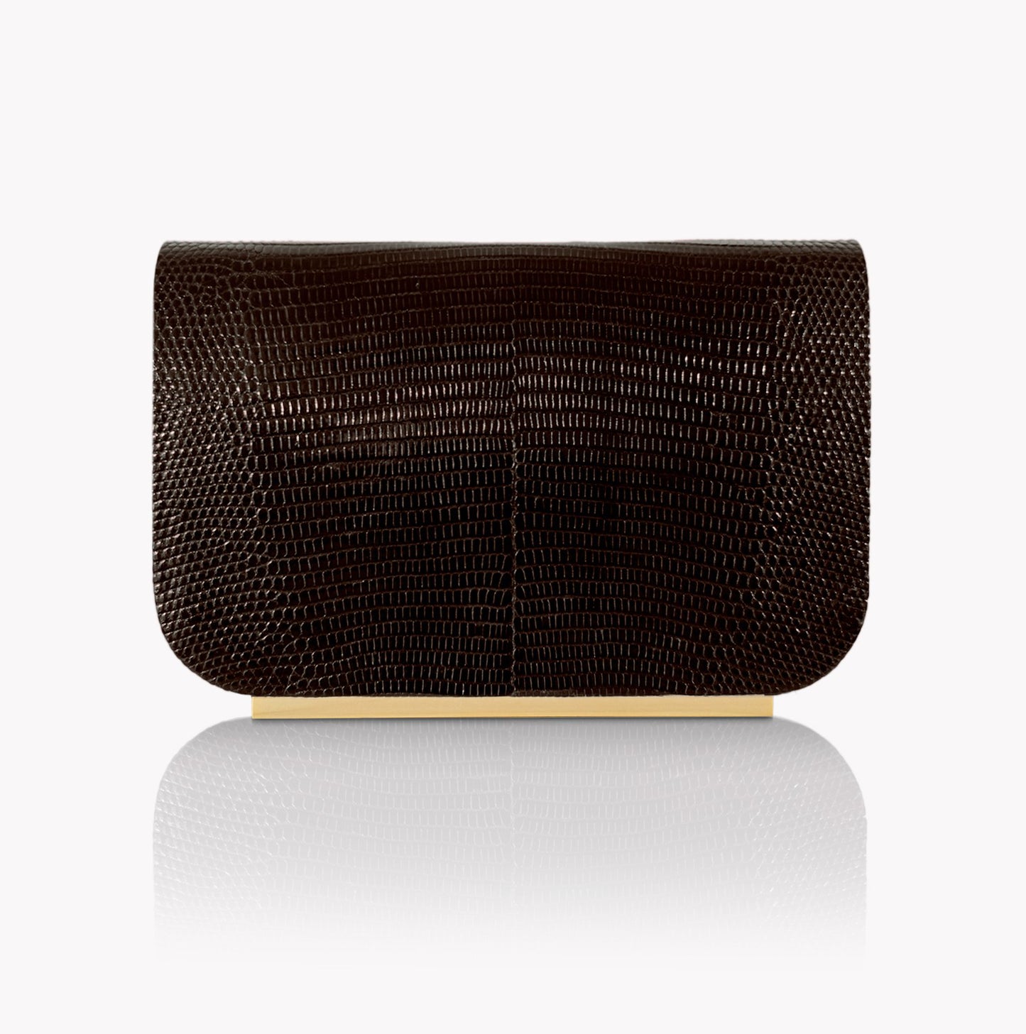 Rio Clutch in Dark Chocolate Lizard