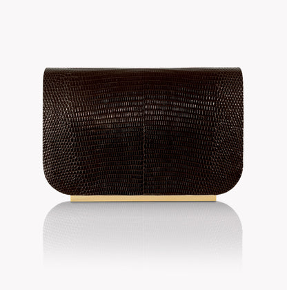 Rio Clutch in Dark Chocolate Lizard