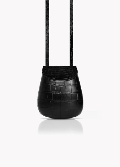 Florero Bag in Black Alligator