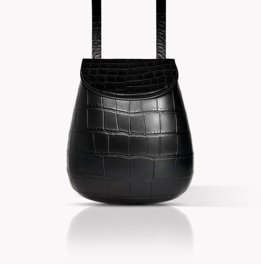 Florero Bag in Black Alligator