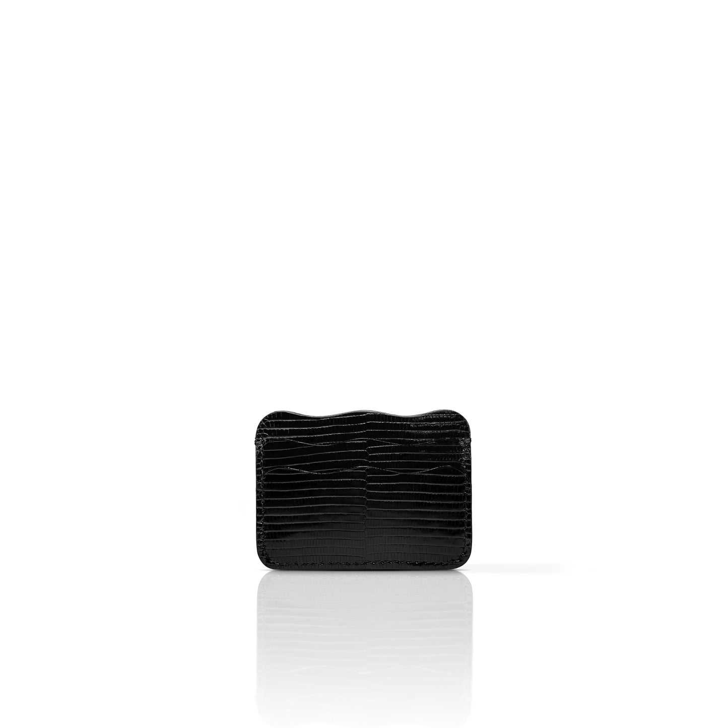 Mer Cardholder in Black Lizard