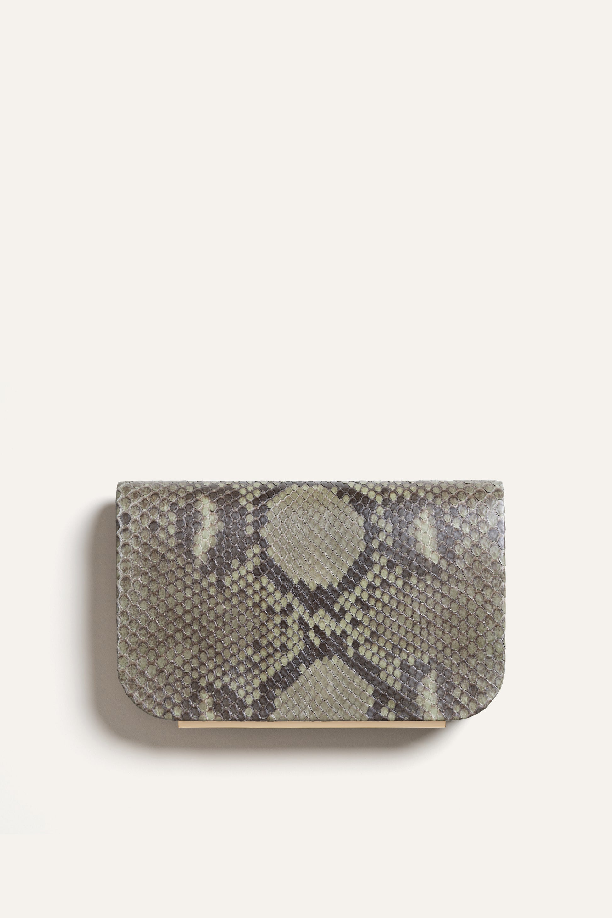 Rio Clutch in Moss Python Leather